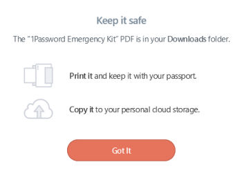 1password emergency download kit