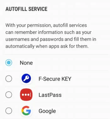 f-secure key android autofill