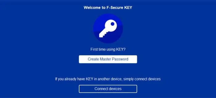 f-secure key welcome screen