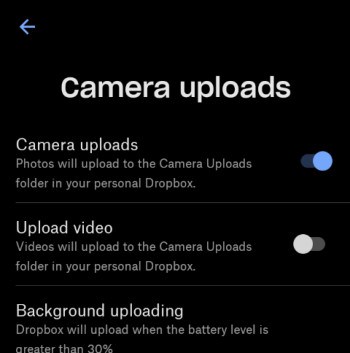 dropbox review - android app camera uploads