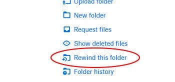 dropbox rewind this folder