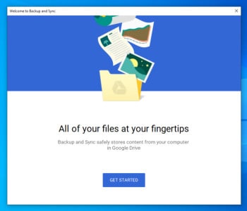 google drive desktop software splash screen