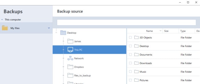 true image files being selected for backup