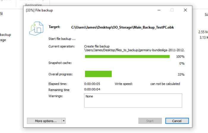 o&o diskimage 16 file backup running
