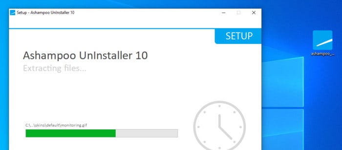 uninstaller 10 installer running
