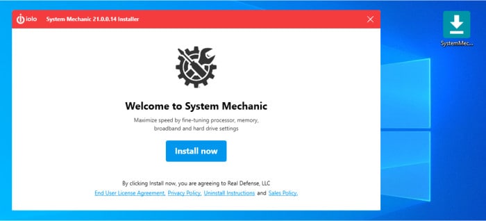 system mechanic installer running