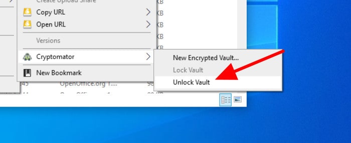 mountain duck - unlock cryptomator vault