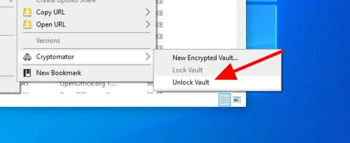 mountain duck - unlock cryptomator vault