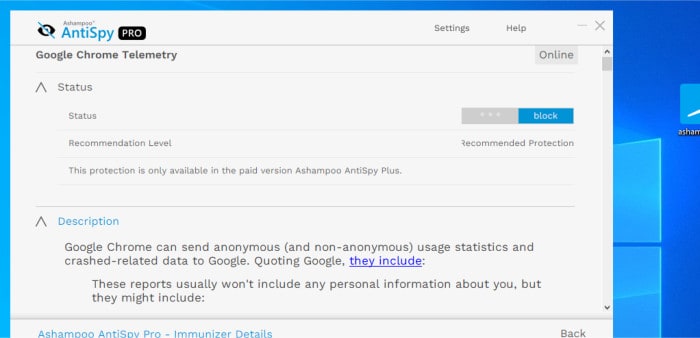 antispy pro chrome browser privacy settings
