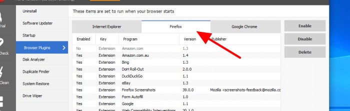ccleaner browser plugins cleaner