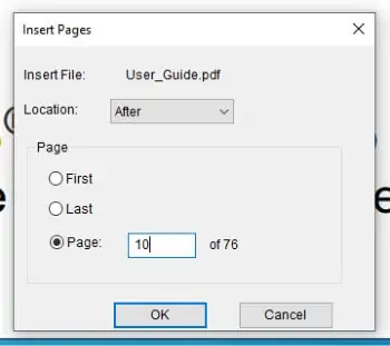 pdf editor - insert pdf pages