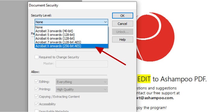 pdf free document security options