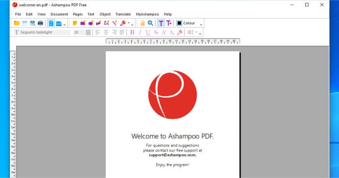 pdf free initial welcome screen