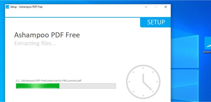 pdf free installer running