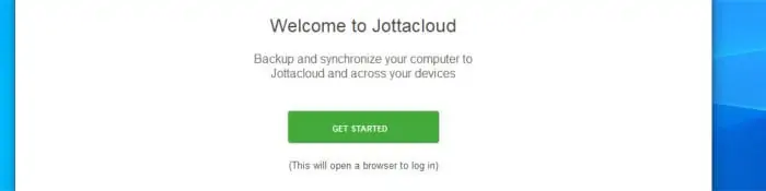 jottacloud - use web browser to login to app