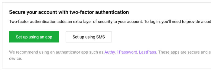 jottacloud review - turn on multi-factor authentication