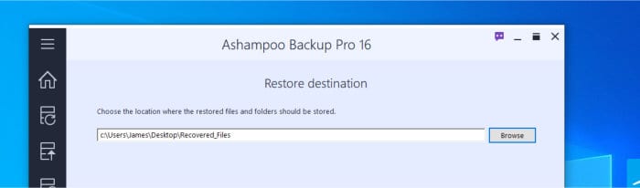 backup pro 16 file restore screen