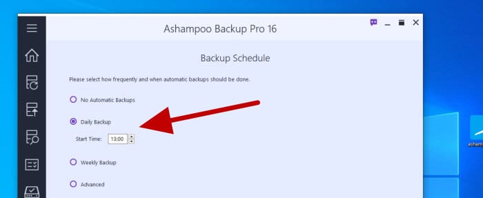 backup pro 16 scheduling options