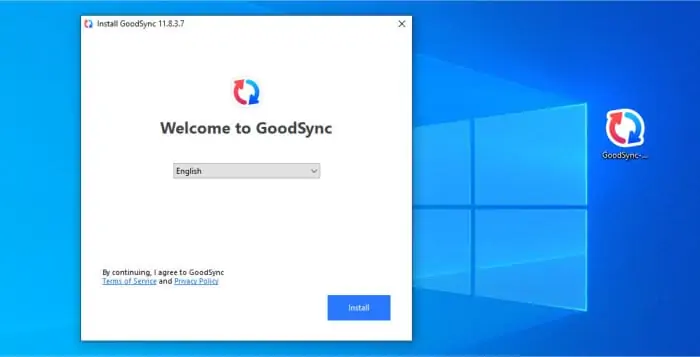 goodsync installer running