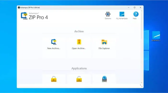 zip pro 4 initial start page view