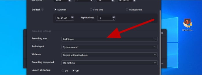 recexperts additional scheduled recording settings