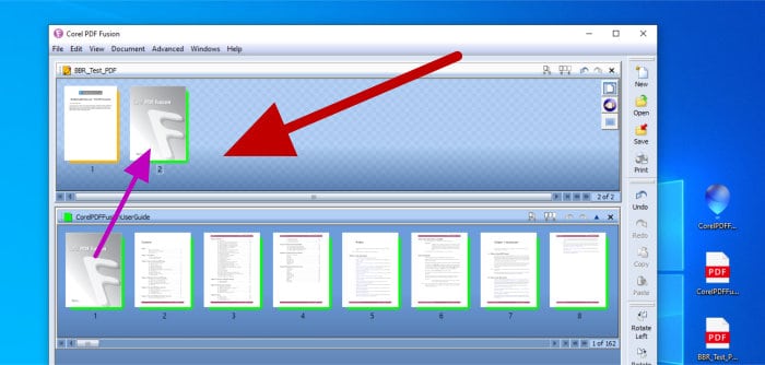 pdf fusion assembly view moving pages