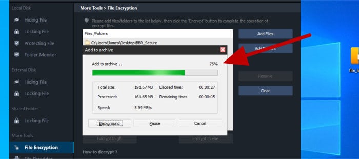 lockmyfile encrypting exe container