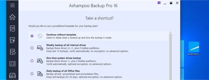 easy to use backup software - ashampoo backup pro 16 pre-made backup plans
