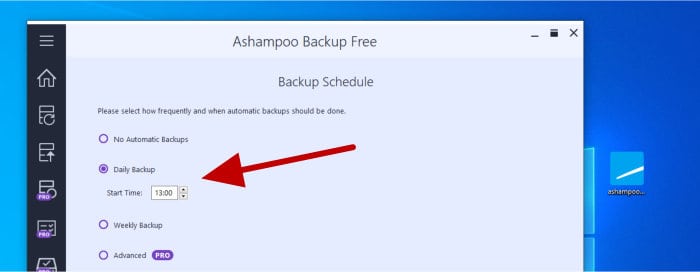 ashampoo backup free scheduling options