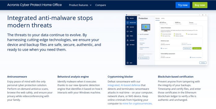 non-subscription alternatives to acronis - acronis new security features