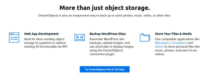 top 10 s3 alternatives - dreamobjects storage features