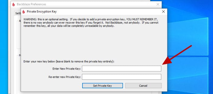 backblaze alternatives - backblaze software setting private key