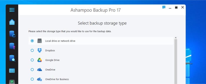 non-subscription alternatives to acronis - ashampoo backup pro 17 backup options