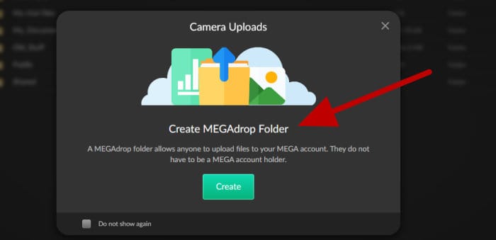 mega review - create new megadrop folder
