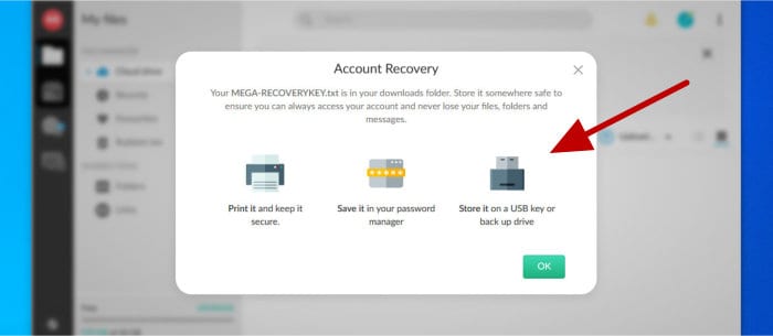 mega review - download recovery keys