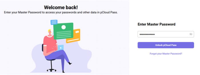 pcloud pass - master password prompt