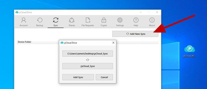 pcloud review - setting up device sync