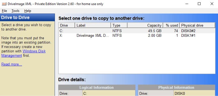 best free disk cloning software - driveimage xml in-use