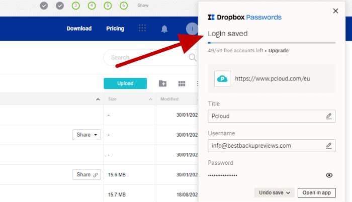dropbox review - dropbox passwords auto save logins