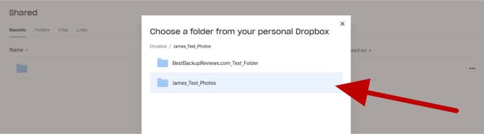 dropbox review - share existing dropbox folder