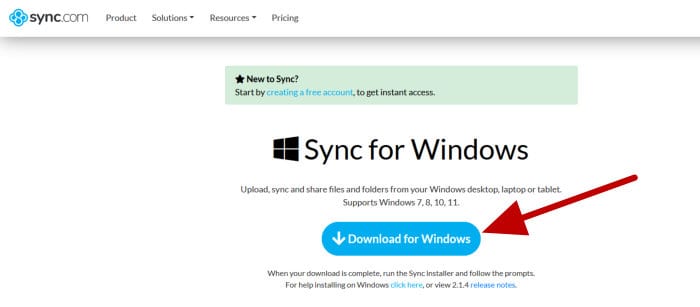 sync.com review - apps download page