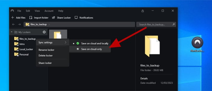 nordlocker review - additional sync settings