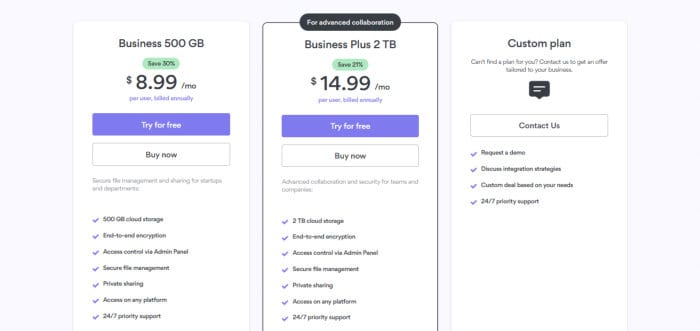 nordlocker review - pricing tables