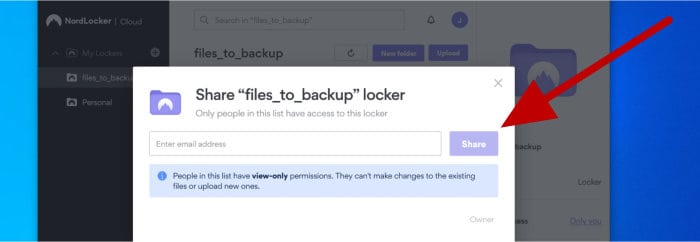 nordlocker review - web sharing with other users
