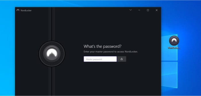 nordlocker review - windows software asking for master password