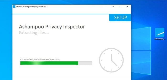 privacy inspector installer running