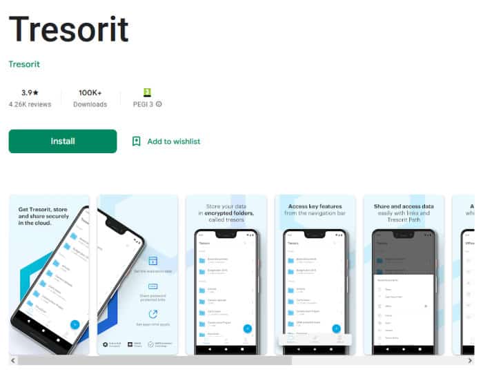 tresorit review - android app in app store