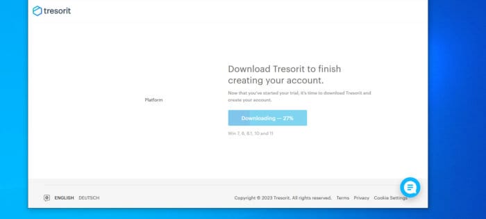 tresorit review - windows app download page