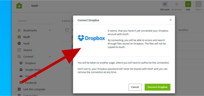 koofr review - integrate dropbox box