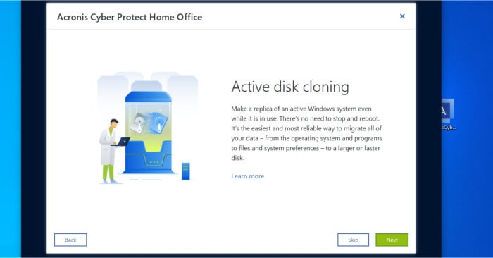 best ssd migration software - acronis cyber protect home office in-use